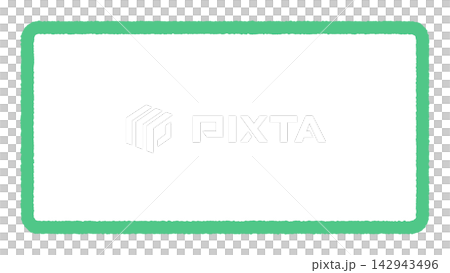 A horizontal frame with a hand-drawn green border - a simple and cute rectangular illustration - 16:9 A horizontal frame with a hand-drawn green border - a simple and cute rectangular illustration - 16:9 142943496