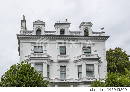 Victorian white residential building facade Victorian white residential building facade 142943869