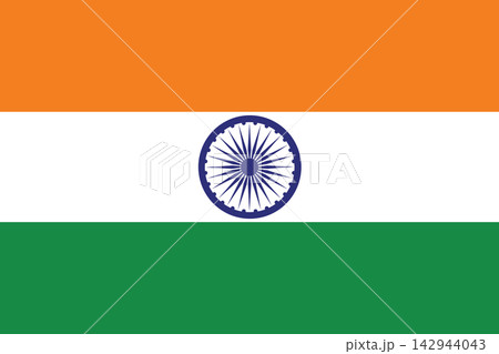 India flag, the national flag, Vector illustration. India flag, the national flag, Vector illustration. 142944043