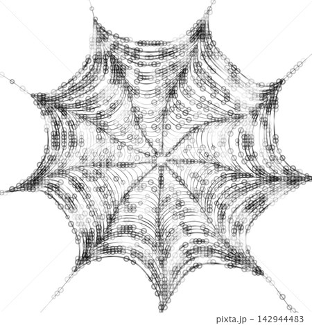Morning Dew Cobweb Isolated on White Background Morning Dew Cobweb Isolated on White Background 142944483