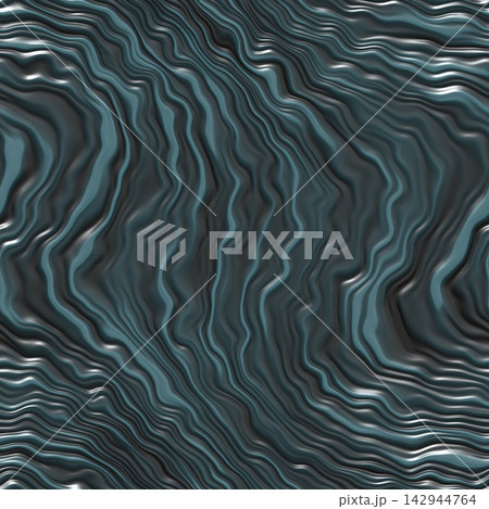 Glossy dark teal and silver liquid metal waves Glossy dark teal and silver liquid metal waves 142944764