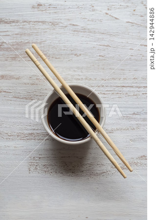 Minimalist Asian Menu Design Template Background with Soy Sauce 142944886