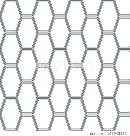 Seamless Metallic Hexagonal Honeycomb Mesh Pattern 142945322