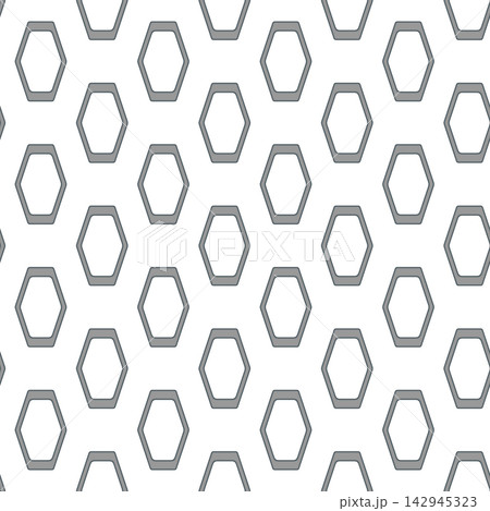 Seamless Grey Hexagonal Mesh Pattern on White Background 142945323