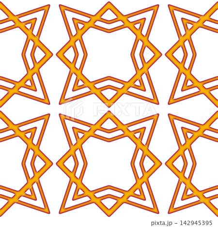Orange and Red Star Lattice Seamless Pattern Orange and Red Star Lattice Seamless Pattern 142945395