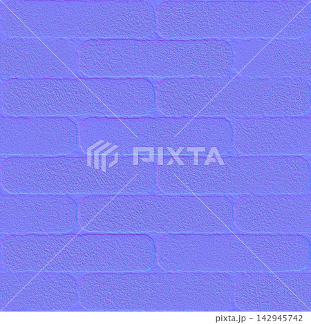 Rounded Brick Wall Plaster Seamless Normal Map Texture 142945742