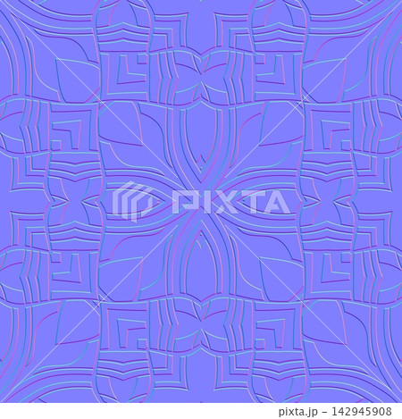 Geometric Floral Relief Panel Normal Map Geometric Floral Relief Panel Normal Map 142945908