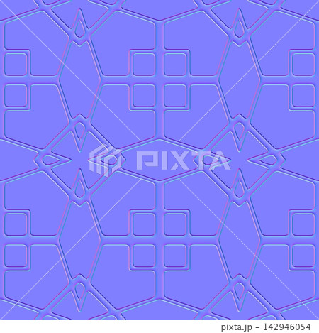 Geometric Arabesque Tiles Seamless Normal Map Geometric Arabesque Tiles Seamless Normal Map 142946054
