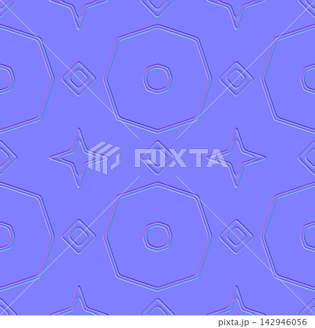 Octagonal Star Tile Pattern Seamless Normal Map Octagonal Star Tile Pattern Seamless Normal Map 142946056