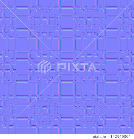 Futuristic Perforated Grid Tiles Seamless Normal Map Futuristic Perforated Grid Tiles Seamless Normal Map 142946064
