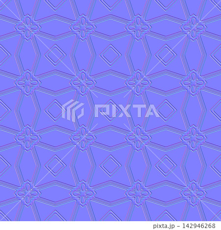 Geometric Star Rosette Tiles Seamless Normal Map 142946268