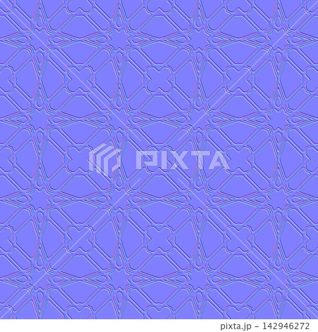Geometric Quatrefoil Star Lattice Seamless Normal Map 142946272