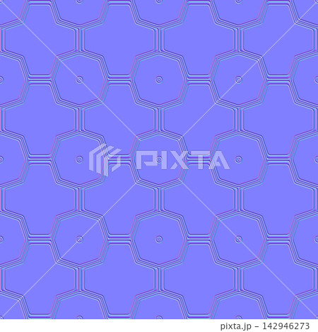 Interlocking Hexagonal Wall Tiles Seamless Normal Map 142946273