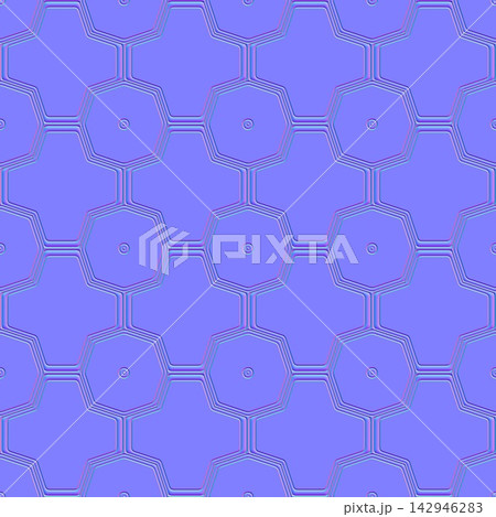 Interlocking Hexagonal Wall Tiles Seamless Normal Map 142946283