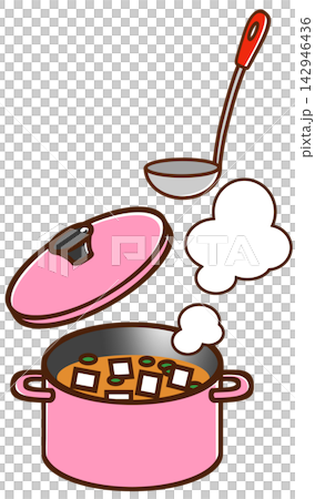 Tofu miso soup and a ladle Tofu miso soup and a ladle 142946436
