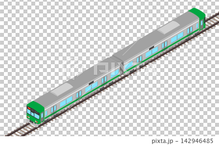 Isometric illustration: Train (green) Isometric illustration: Train (green) 142946485
