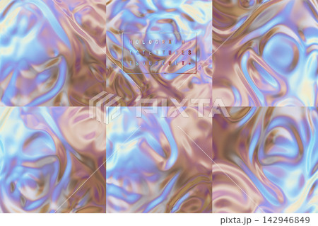 Set Of Holographic Sticker Sheet Background Set Of Holographic Sticker Sheet Background 142946849