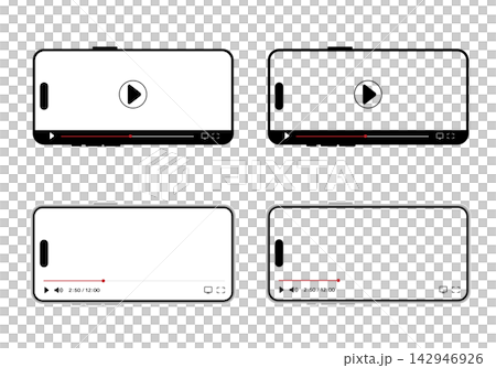 Landscape-oriented smartphone video player set Landscape-oriented smartphone video player set 142946926