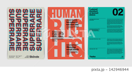Typographic Protest and Grid Poster Set. Vector Illustration Typographic Protest and Grid Poster Set. Vector Illustration 142946944