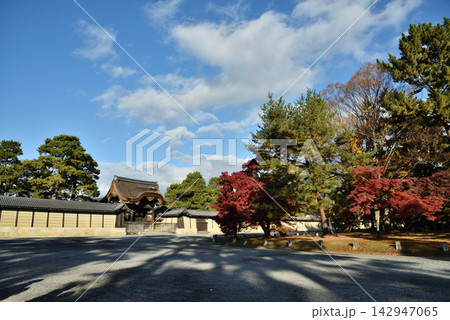 秋の京都御所 建春門とモミジ(京都市上京区) 秋の京都御所 建春門とモミジ(京都市上京区) 142947065