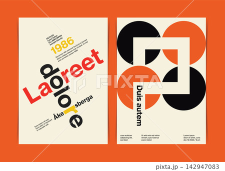 Swiss Style Exhibition Poster Template. Vector Illustration. Swiss Style Exhibition Poster Template. Vector Illustration. 142947083