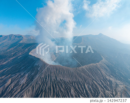 Aerial View of Mount Bromo Volcanic Landscape in Indonesia 142947237