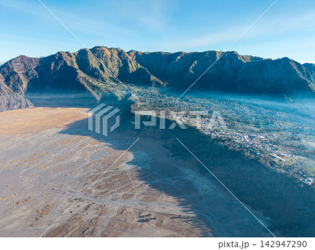Aerial View of Mount Bromo Caldera and Tengger Landscape 142947290