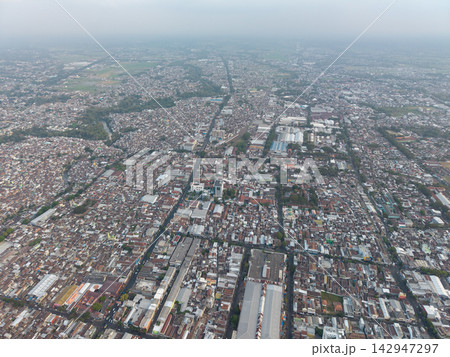 Aerial View of Malang City Urban Neighborhoods and Farmland Aerial View of Malang City Urban Neighborhoods and Farmland 142947297