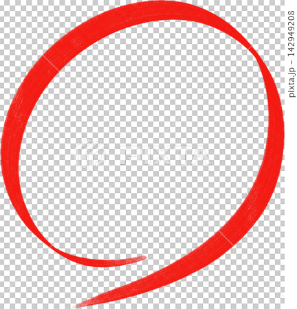 Paint-style red circle icon, red pen, handwritten, vector. Paint-style red circle icon, red pen, handwritten, vector. 142949208