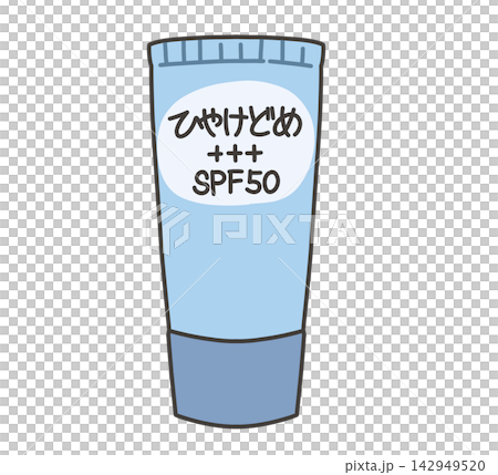 SPF50 light blue sunscreen 142949520
