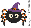 Cute Halloween Spider Wearing Purple Witch Hat Illustration 142950266