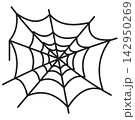 Classic Spooky Spider Web Outline Halloween Decoration Illustration 142950269
