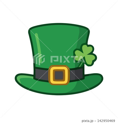 Stylized green top hat vector illustration for party, magic, or costume themed designs. Stylized green top hat vector illustration for party, magic, or costume themed designs. 142950469