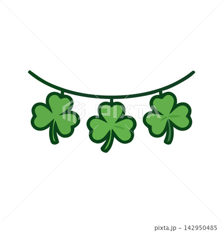 Cute and charming cartoon clover illustration, perfect for spring seasonal designs or decorative accents. Cute and charming cartoon clover illustration, perfect for spring seasonal designs or decorative accents. 142950485