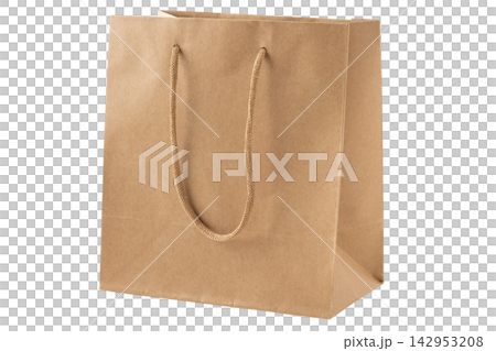 Plain kraft paper shopping bags with transparent background Plain kraft paper shopping bags with transparent background 142953208