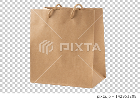 Plain kraft paper shopping bags with transparent background Plain kraft paper shopping bags with transparent background 142953209