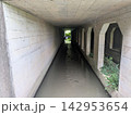 コンクリート製の暗渠を流れる水路と排水構造物 142953654