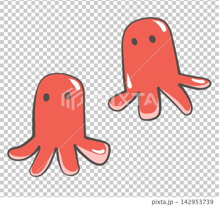Illustration of red octopus wiener Illustration of red octopus wiener 142953739