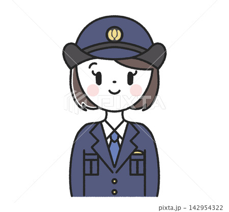 笑顔の女性警察官 正面 アイコン 笑顔の女性警察官 正面 アイコン 142954322