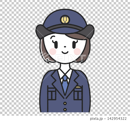 笑顔の女性警察官 正面 アイコン 笑顔の女性警察官 正面 アイコン 142954322