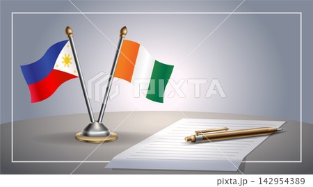 Small national flag of Philippines and Cote D'Ivoire flag Relation, Template Vector Illustration Small national flag of Philippines and Cote D'Ivoire flag Relation, Template Vector Illustration 142954389