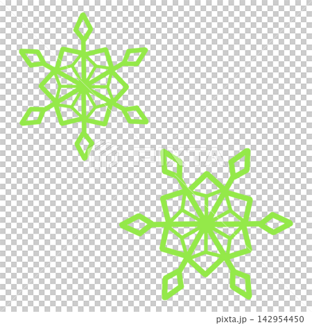 兩幅淺綠色雪花的插圖 兩幅淺綠色雪花的插圖 142954450