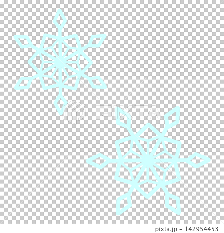 兩幅淺藍色雪花的插圖 兩幅淺藍色雪花的插圖 142954453