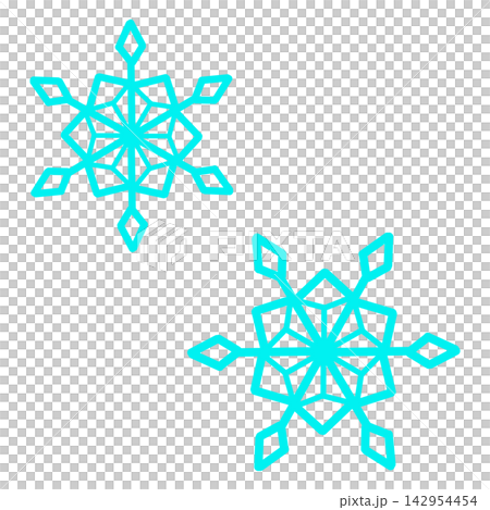 兩幅淺藍色雪花的插圖 兩幅淺藍色雪花的插圖 142954454