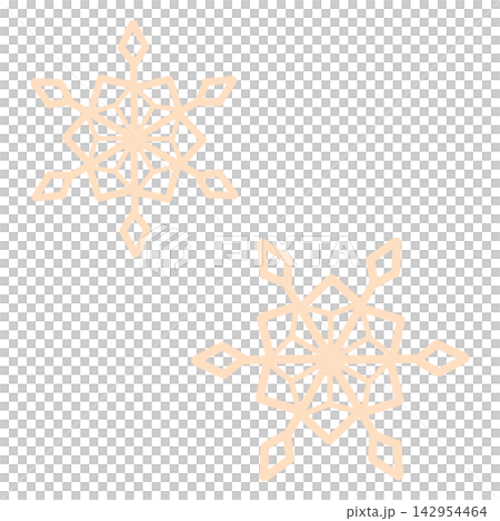 Two illustrations of light orange snowflakes Two illustrations of light orange snowflakes 142954464
