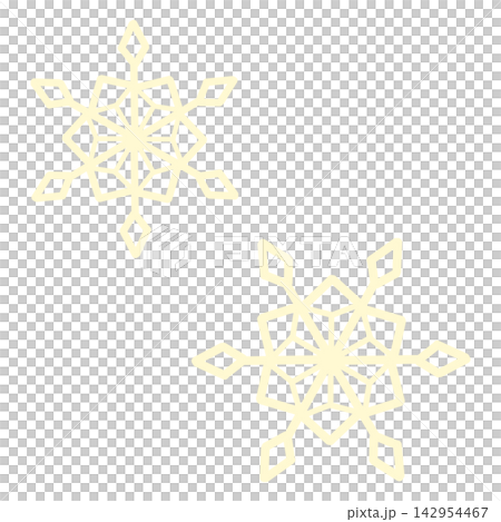 兩幅淡黃色雪花的插圖 兩幅淡黃色雪花的插圖 142954467