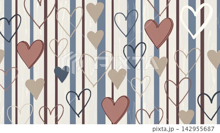 heart seamless pattern background featuring vertical stripes vector background  142955687