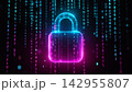 Programming code and glowin the dark padlock vector background  142955807