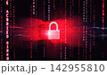 Programming code and glowin the dark padlock vector background  142955810