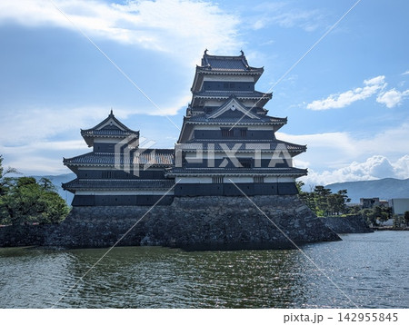 青空と新緑に彩られた国宝松本城 青空と新緑に彩られた国宝松本城 142955845